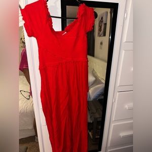 Red jumpsuit